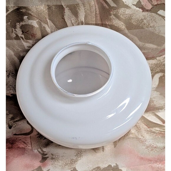 Vintage White Milk Glass 3" Fitter Ceiling Light Fixture Shade Burgandy Roses - Picture 5 of 9